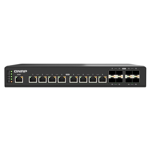 QNAP QSW-IM3216-8S8T 16 high-speed 10GbE ports, 8 ports 10GbE SFP+, 8 ports 10GbE rj56,rack mount/wall mount web managed Industrial switch